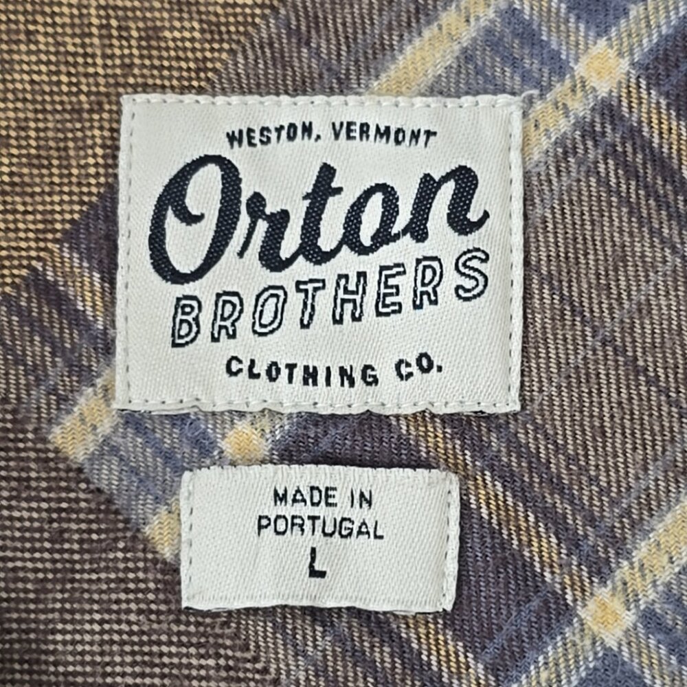 ORTON BROTHERS PATCHWORK BROWN FLANNEL SHIRT MEN'S SIZE LARGE - Picture 3 of 16